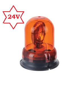 DÖNER LAMBA 24V 24 Volt (AMPÜLLÜ) Tepe Lambası Döner Lamba Döner İkaz Uyarı Lambası Sarı Lamba