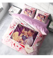 MonoHome Kişiye Özel Nevresim Takımı Çift Kişilik 3D Pamuk Saten Pink Rose