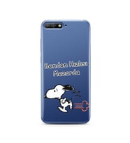 Snoopy Tasarımlı Süper Şeffaf Silikon Telefon Kılıfı Huawei Y6 2018