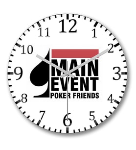 Main Event Poker Friends Duvar Saati Bombeli Gercek Cam