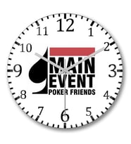 Main Event Poker Friends Duvar Saati Bombeli Gercek Cam