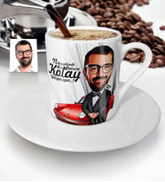BK Gift Kişiye Özel Bay Patron Karikatür Türk Kahvesi Fincanı  1