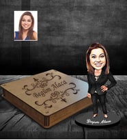 Kişiye Özel Patron Karikatürlü Ahşap Biblo Kutulu Bayan-23