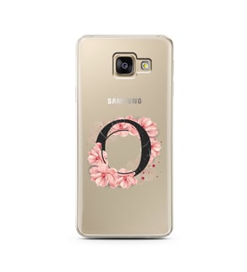Pembe Çiçekli Harf Tasarım Süper Şeffaf Silikon Telefon Kılıfı Samsung A3 (2017)