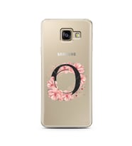 Pembe Çiçekli Harf Tasarım Süper Şeffaf Silikon Telefon Kılıfı Samsung A3 (2017)