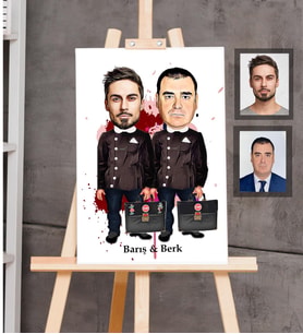 Kişiye Özel enler Siyah Önlük Karikatürlü Ahşap Tablo 30x47 Erkek Arkadaş-1