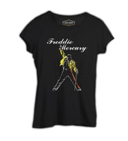 Freddie Mercury - King of Queen Siyah Kadın Tshirt