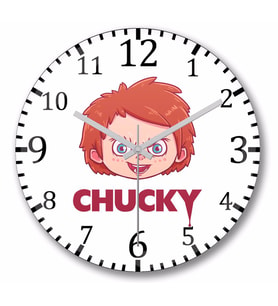 Chucky's  Head  Duvar Saati Bombeli Gercek Cam