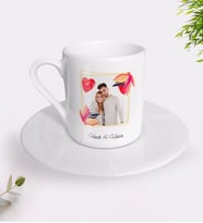 BK Gift Kişiye Özel İsimli Fotoğraflı Türk Kahvesi Fincanı-28 (Beyaz)