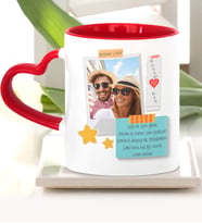 BK Gift Kişiye Özel Babalar Günü Temalı Kırmızı Kalpli Kupa Bardak 35517