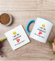 Mühendis Mavi Kupa Bardak Ve Bardak Altlığı Seti
