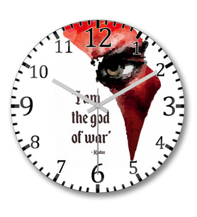 I Am The God Of War Duvar Saati Bombeli Gercek Cam