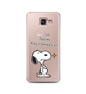 Snoopy Tasarımlı Süper Şeffaf Silikon Telefon Kılıfı Samsung A7 (2016)
