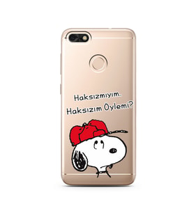 Snoopy Tasarımlı Süper Şeffaf Silikon Telefon Kılıfı Huawei P9 Lite 2017 Mini 