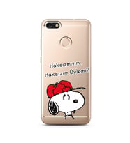 Snoopy Tasarımlı Süper Şeffaf Silikon Telefon Kılıfı Huawei P9 Lite 2017 Mini 