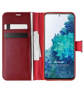 Microsonic Samsung Galaxy S20 FE Kılıf Delux Leather Wallet Kırmızı
