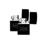 Kişiye Özel İsimli Benzinli Siyah Metal Çakmak 2'li Set