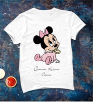 Kişiye Özel Minnie Mouse Tişörtü Bebek-Çocuk