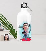 BK Gift Kişiye Özel Bayan Profesyonel Fotoğrafçı Karikatürlü Metal Suluk 500 Ml 1