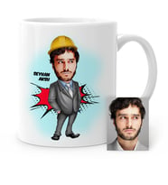 BK Gift Kişiye Özel Mühendis Karikatür Beyaz Kupa Bardak  1