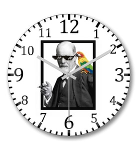 Freud Mito Duvar Saati Bombeli Gercek Cam