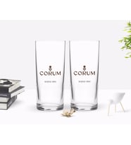BK Gift Kişiye Özel Renkli Baskılı Çorum Tasarımlı Turistik İkili Rakı Bardağı Seti-1 (Beyaz)