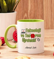 Teknoloji Ve Tasarım Öğretmenine Hediye Renkli Kupa Bardak