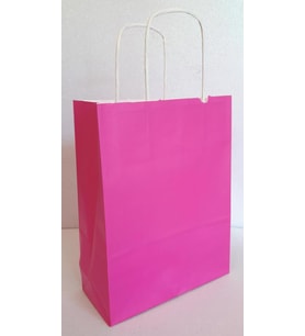 KRAFT KAĞIT ÇANTA FUŞYA 25CM X 30CM - 1 ADET (Karışık)