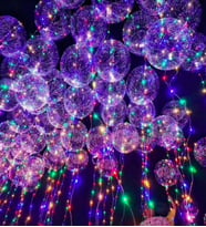 Led Işıklı Helyum Uçan Şeffaf Balon