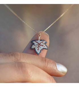 14k Sarı Altın Yaprak Kolye