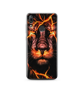 Aslan Neon Tasarım Süper Şeffaf Silikon Telefon Kılıfı Huawei Y7 2019