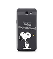 Snoopy Tasarımlı Süper Şeffaf Silikon Telefon Kılıfı Samsung J3 Prime