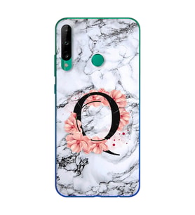 Mermer Çiçekli Harf Tasarım Süper Şeffaf Silikon Telefon Kılıfı Huawei P40 Lite 