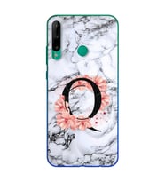 Mermer Çiçekli Harf Tasarım Süper Şeffaf Silikon Telefon Kılıfı Huawei P40 Lite 