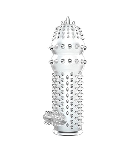 LilituShop 12,8 cm Klitoris Uyarıcılı Tırtıklı Penis Kılıfı