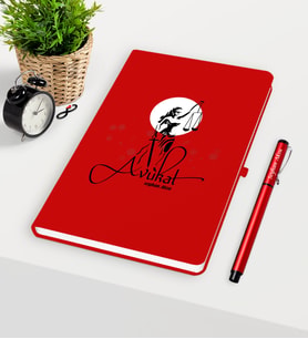 BK Gift Kişiye Özel Avukat Temalı Kırmızı Defter Kalem Seti - 10