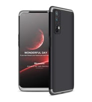 Microsonic Realme 7 Kılıf Double Dip 360 Protective Siyah Gri