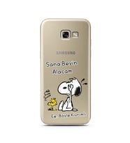Snoopy Tasarımlı Süper Şeffaf Silikon Telefon Kılıfı Samsung A5 (2017)