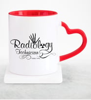 BK Gift Kişiye Özel Mesleki Radyoloji Teknisyeni Kırmızı Kalpli Kupa Bardak