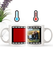 BK Gift Kişiye Özel 2 Fotoğraflı Film Şeritli Sihirli Kupa Bardak
