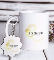 BK Gift Kişiye Özel Mesleki Estetisyen Beyaz Kupa ve Anahtarlık Hediye Seti-1 (Model 1)