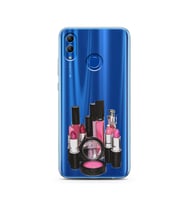 Makyaj Tasarımlı Süper Şeffaf Silikon Telefon Kılıfı Huawei Honor 10 Lite