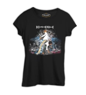 Death Note - The Apple Siyah Kadın Tshirt