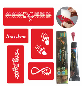 Aşk Özgürlüktür Tattoo Dövme Kına ve Şablon Seti