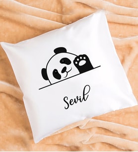 Panda Tasarımlı Kişiye Özel Hediye Panda Yastık