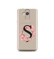 Pembe Çiçekli Harf Tasarım Süper Şeffaf Silikon Telefon Kılıfı General Mobile GM