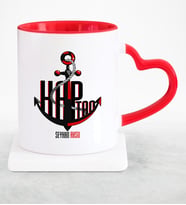 BK Gift Kişiye Özel Mesleki Kaptan Kırmızı Kalpli Kupa Bardak  3