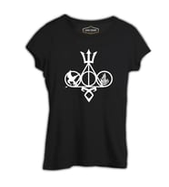 Multifandom Symbols Siyah Kadın Tshirt