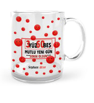 BK Gift Kişiye Özel 365 Mutlu Yeni Gün Cam Kupa Bardak  1