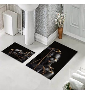 Banyo Halısı Ikili Klozet Takımı Kaymaz Tabanlı (60 xm x 100 cm + 40 cm x 60 cm) 